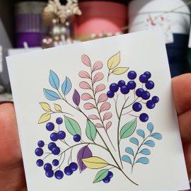Открытка "Веточка с ягодами"