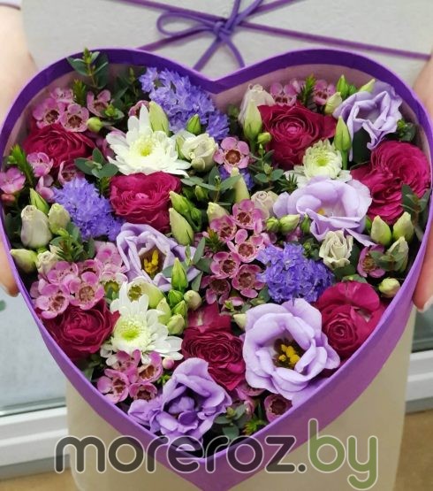 Коробка с цветами "Сердце"