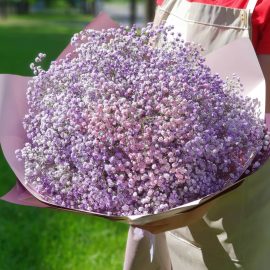 Вау-букет из лиловой гипсофилы